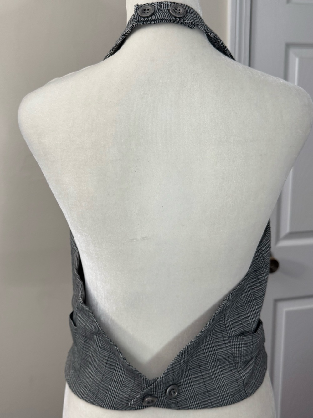 Y2K Plaid Halter Vest Blue Skull Star Graphic Emo Grunge 2000s Vintage - Picture 3 of 11